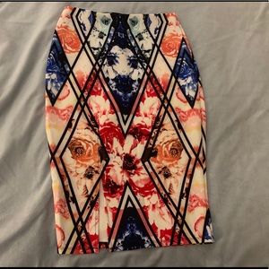 Rainbow floral skirt